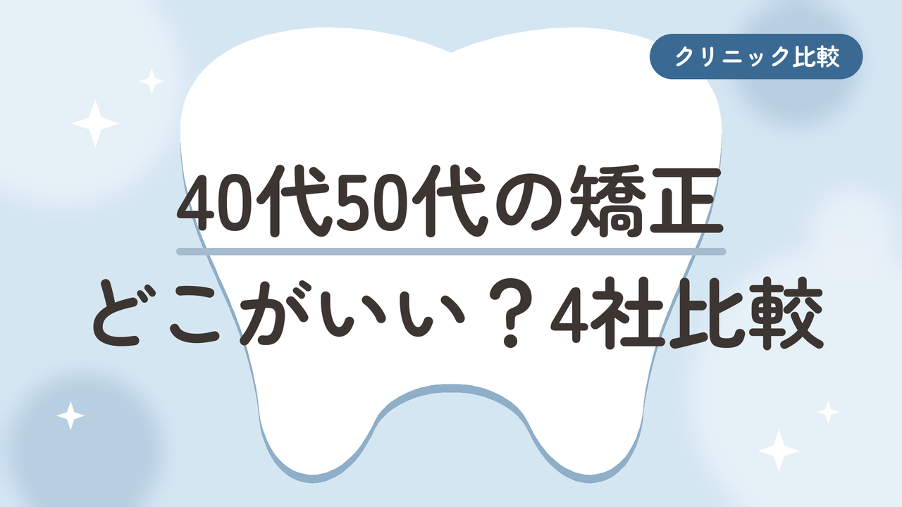 40代50代のマウスピース矯正はどこがいい？50歳で治した私が4社を比べました