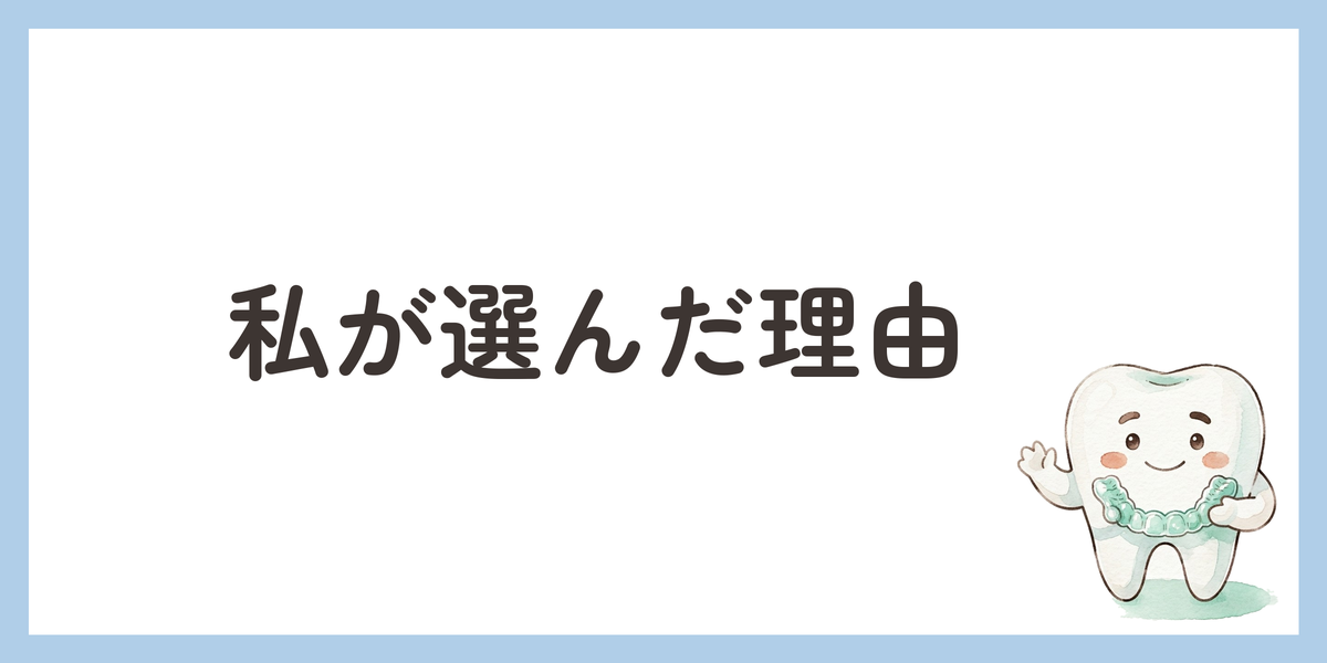 私が選んだ理由